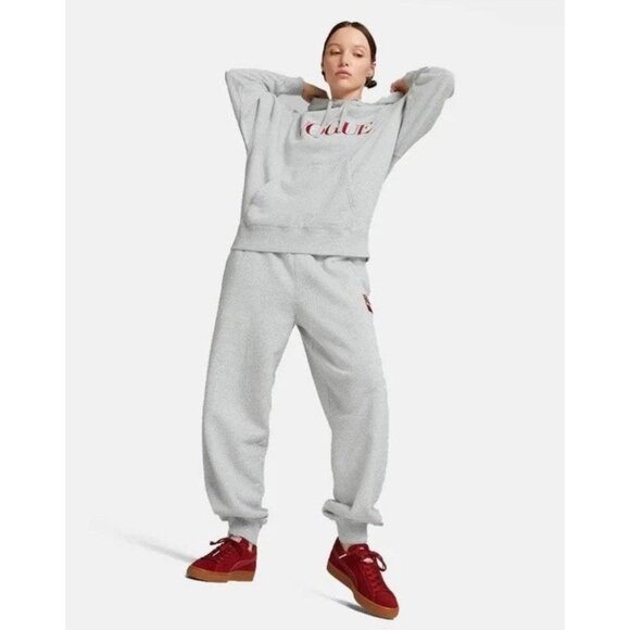Puma X Vogue Hoodie Unisex Logo Embroidered Heather Gray Style : 536691 NWT - Picture 3 of 12